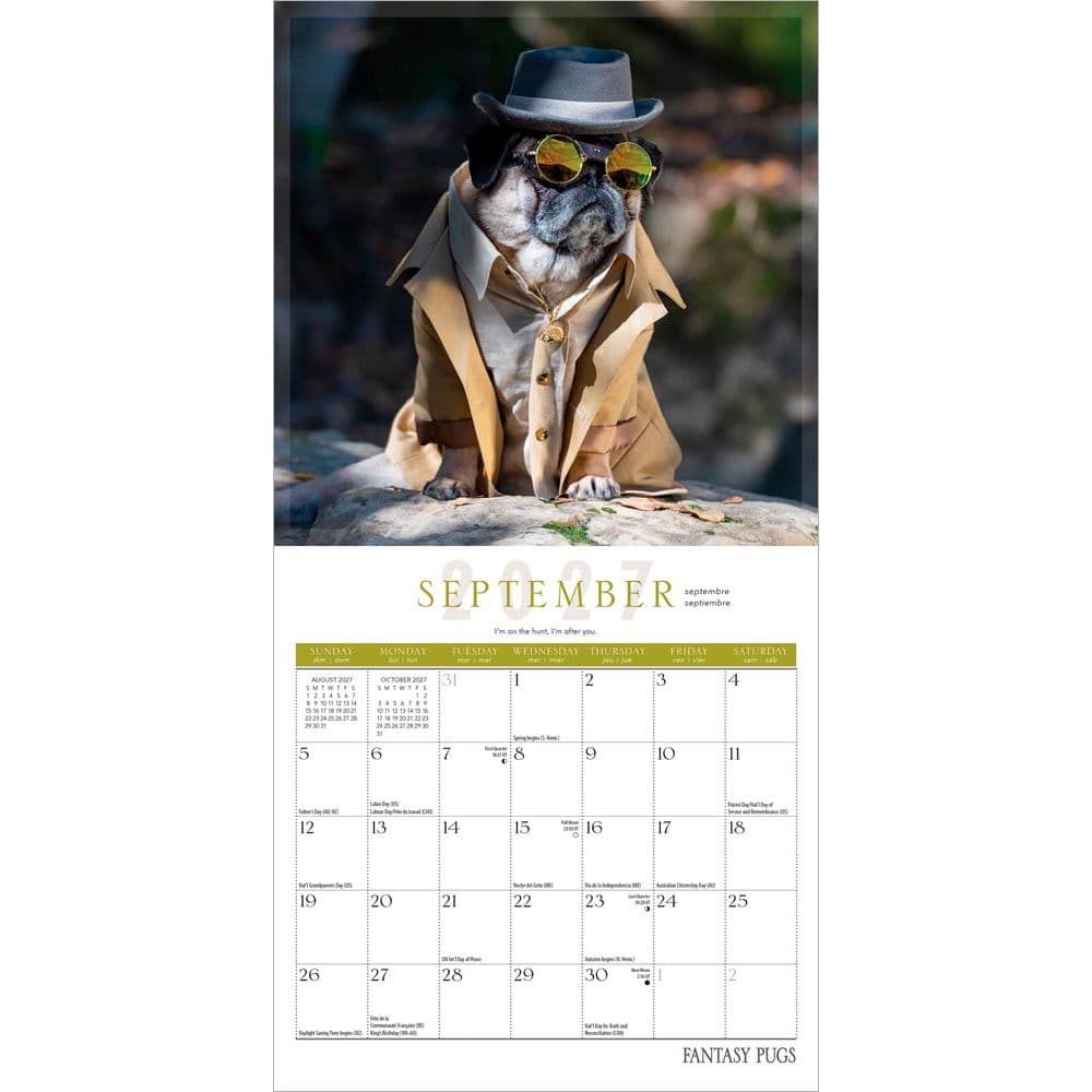 Fantasy Pugs 2027 Mini Wall Calendar Third Alternate Image