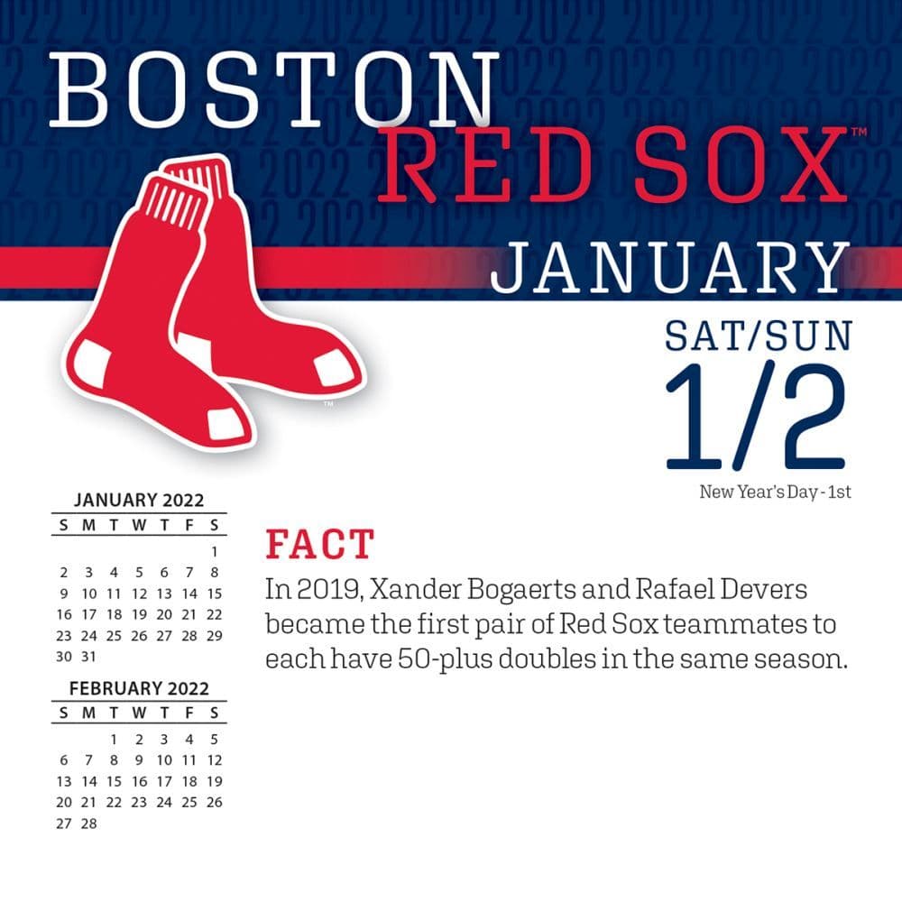 Mlb Boston Red Sox 2022 Desk Calendar Calendars Com