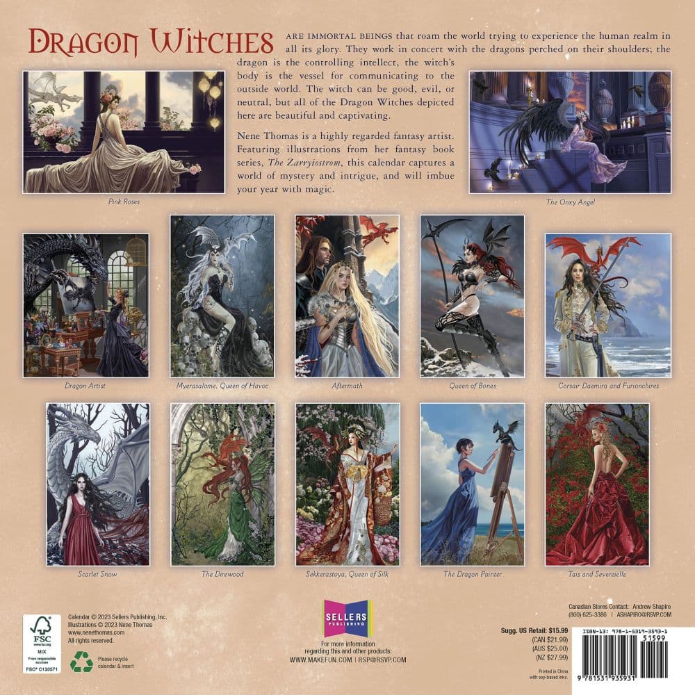 Dragon Witches 2024 Wall Calendar Alternate Image 1