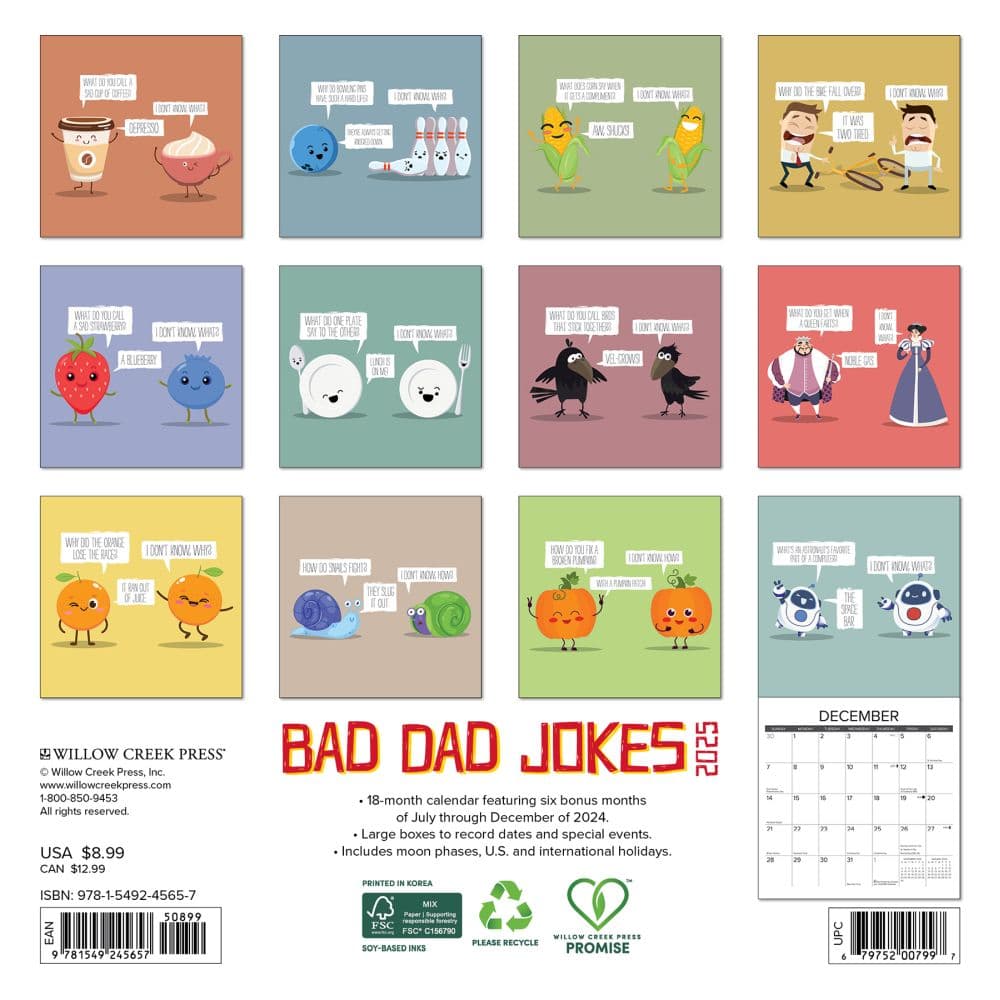 Bad Dad Jokes 2025 Mini Wall Calendar Calendars com Bad Dad Jokes 2025 Mini Wall Calendar Calendars com