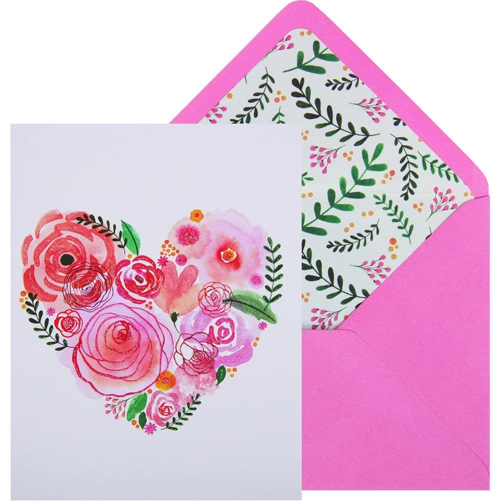 Floral Heart Boxed Note Cards - Calendars.com