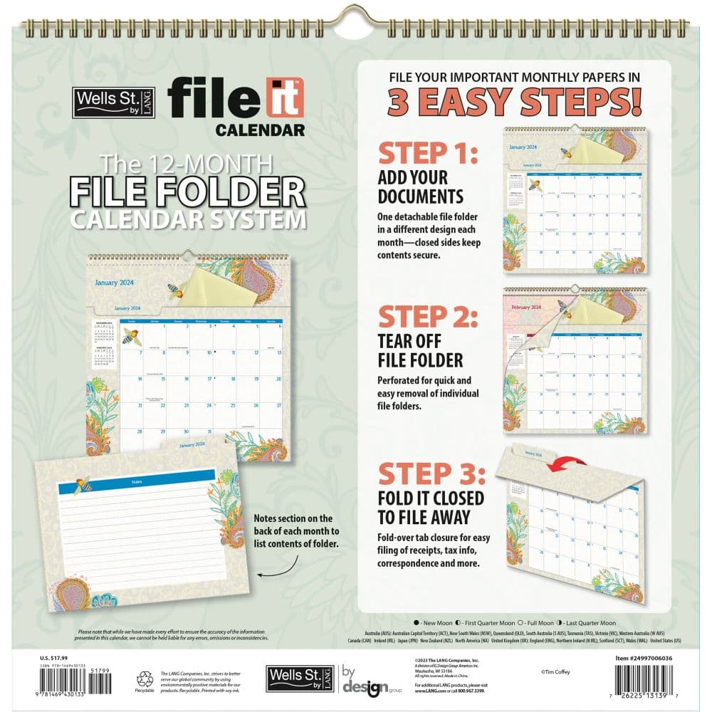 Ladybird File It 2025 Wall Calendar