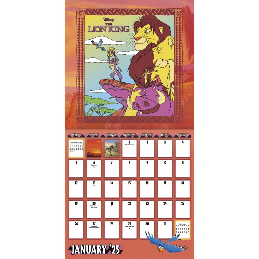 Disney Mufasa 2025 Wall Calendar Alternate 1