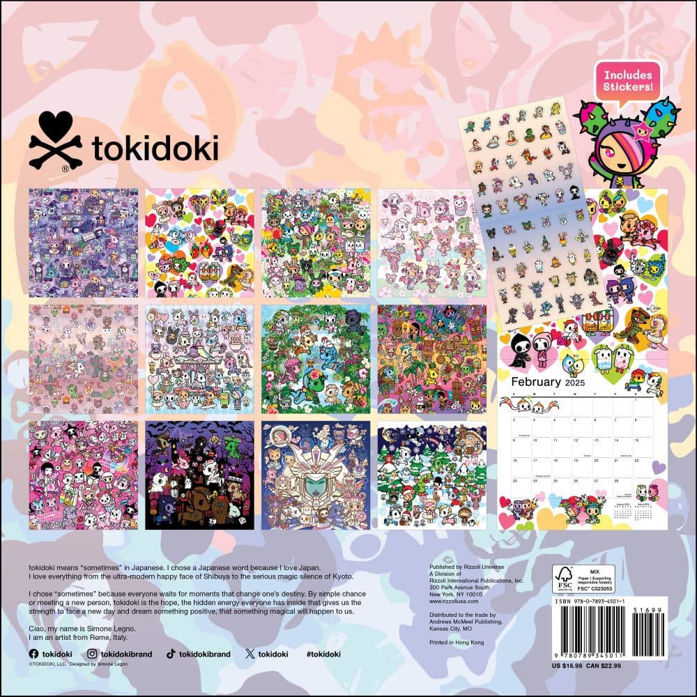 TokiDoki 2025 Wall Calendar