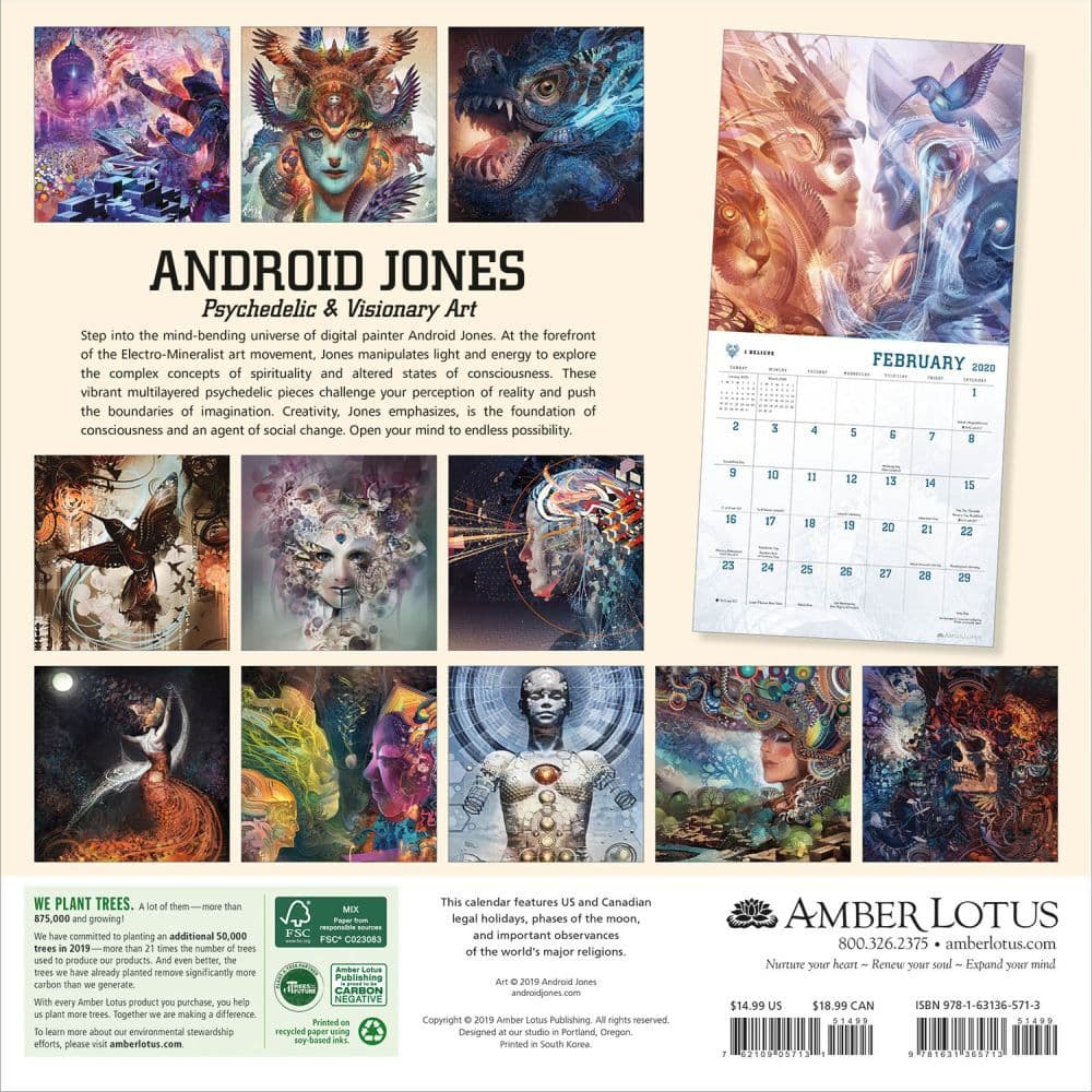 Jones Psychedelic Art Wall Calendar