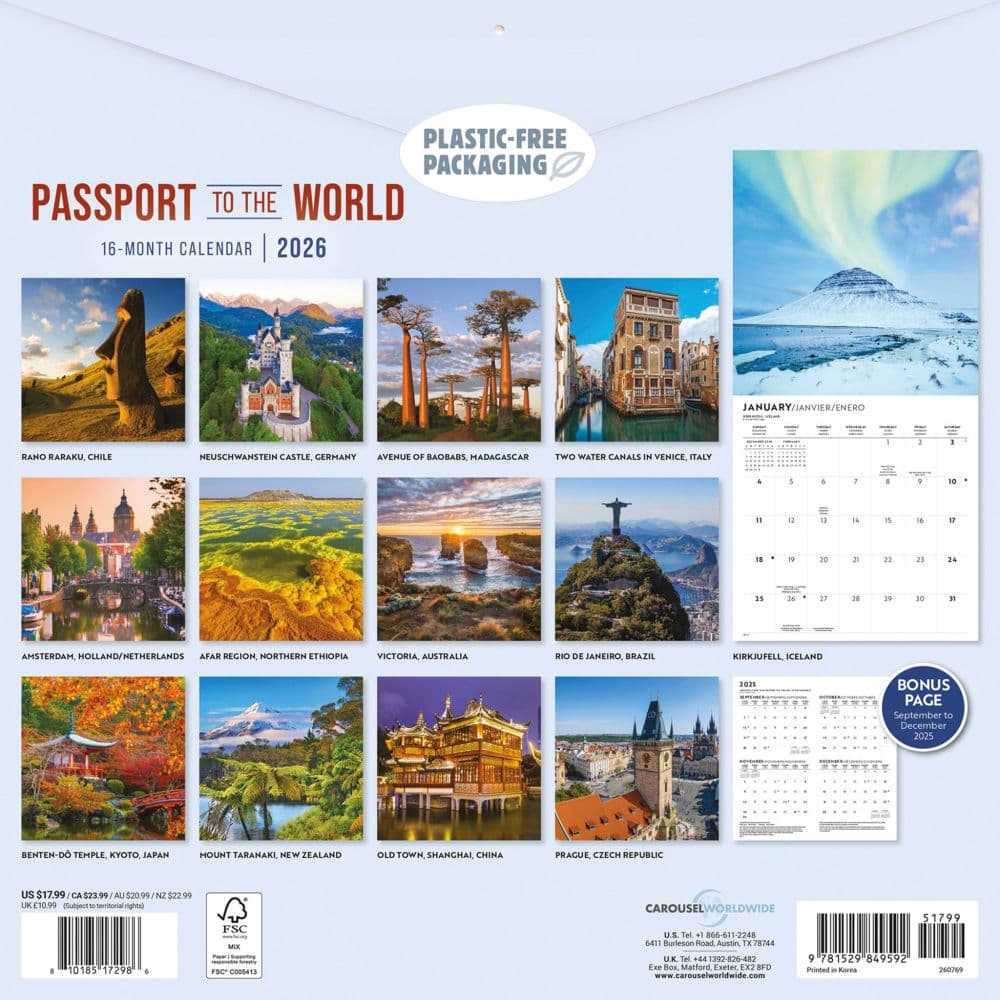 Passport to the World 2026 Wall Calendar First Alternate Image