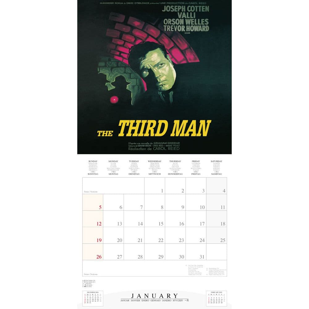 Cinema Noir 2025 Wall Calendar