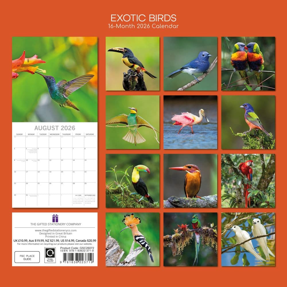 Exotic Birds 2026 Wall Calendar First Alternate Image