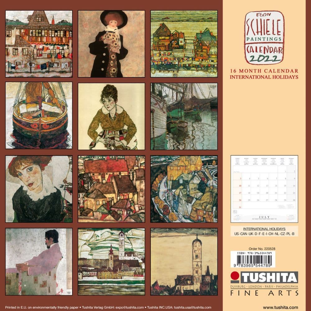 Schiele Paintings 2022 Wall Calendar - Calendars.com