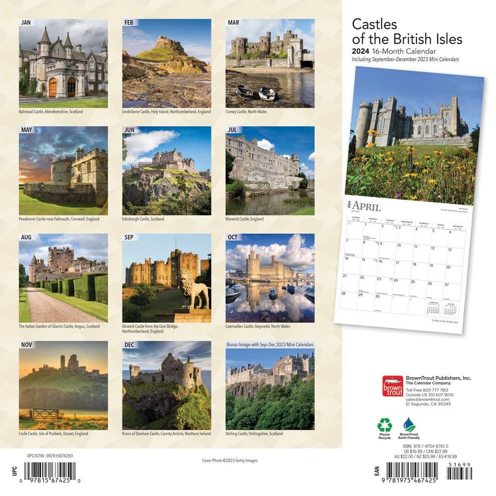 Castles of the British Isles 2024 Wall Calendar First Alternate Image width=&quot;1000&quot; height=&quot;1000&quot;