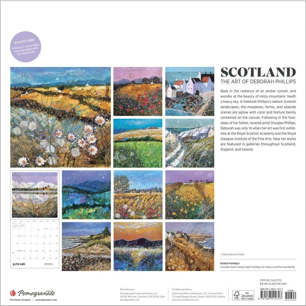 Scotland The Art of Deborah Philips 2027 Wall Calendar First Alternate Image