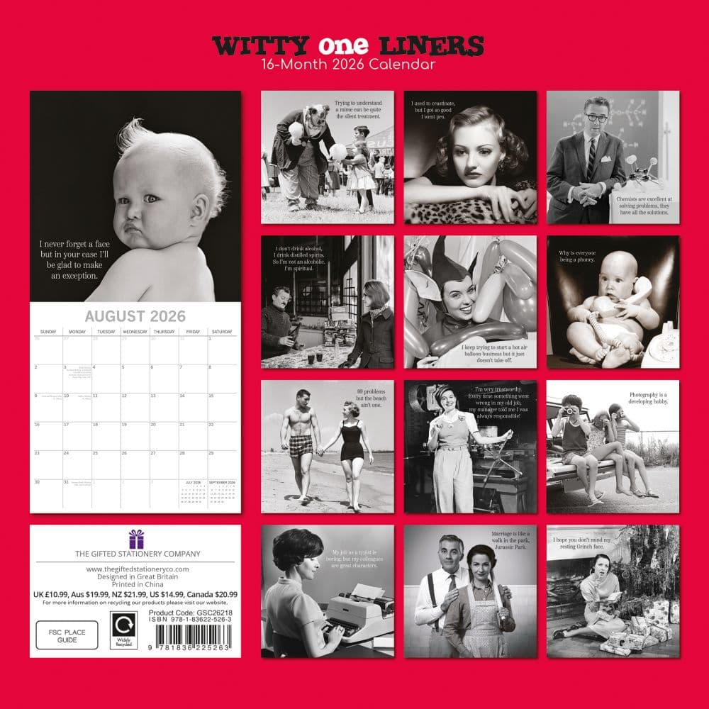 Witty One Liners 2026 Wall Calendar First Alternate Image