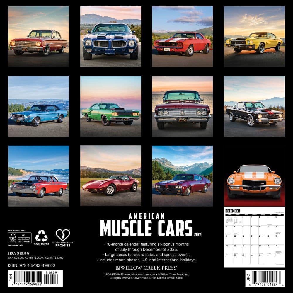 American Muscle Cars 2026 Wall Calendar First Alternate Image