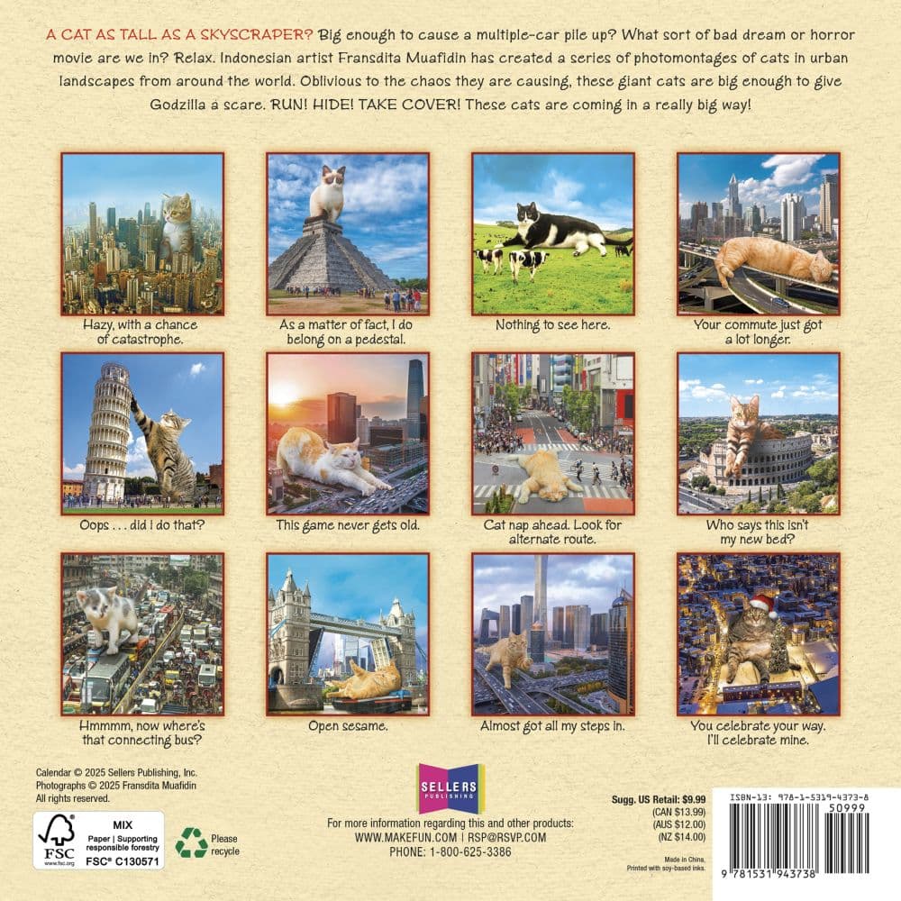 Catzilla 2026 Mini Wall Calendar First Alternate Image