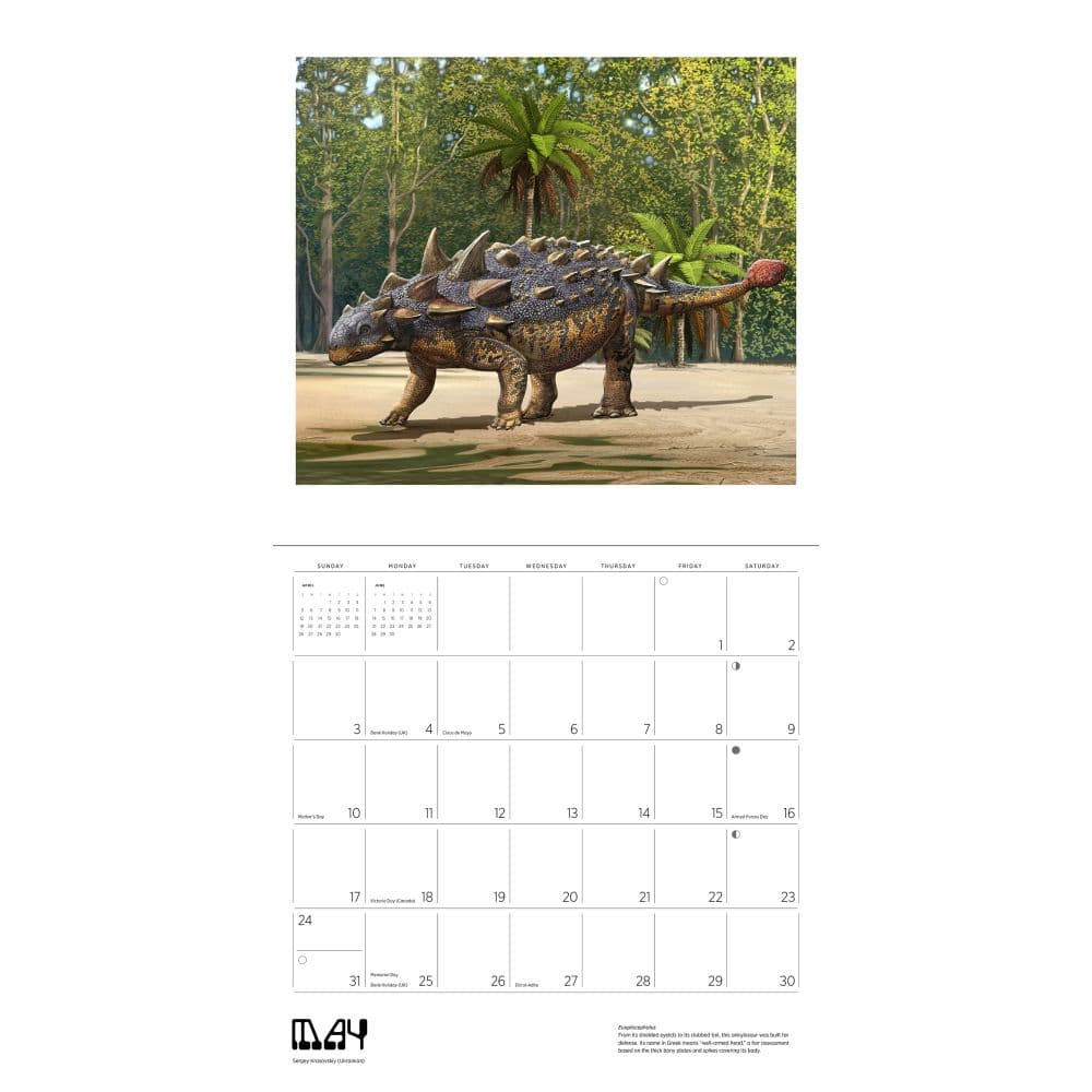 Dinosaurs 2026 Wall Calendar by Sergei Krasovskiy Seventh Alternate Image