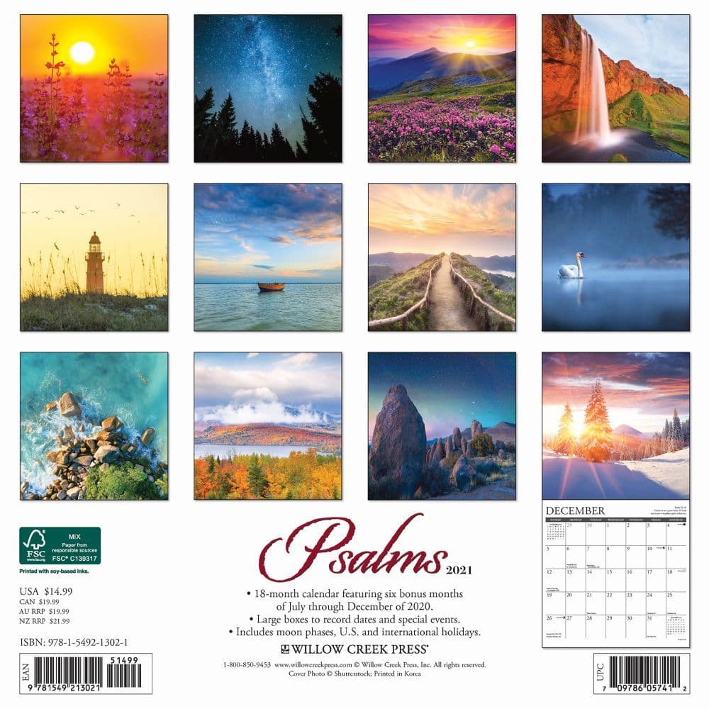 Psalms Wall Calendar