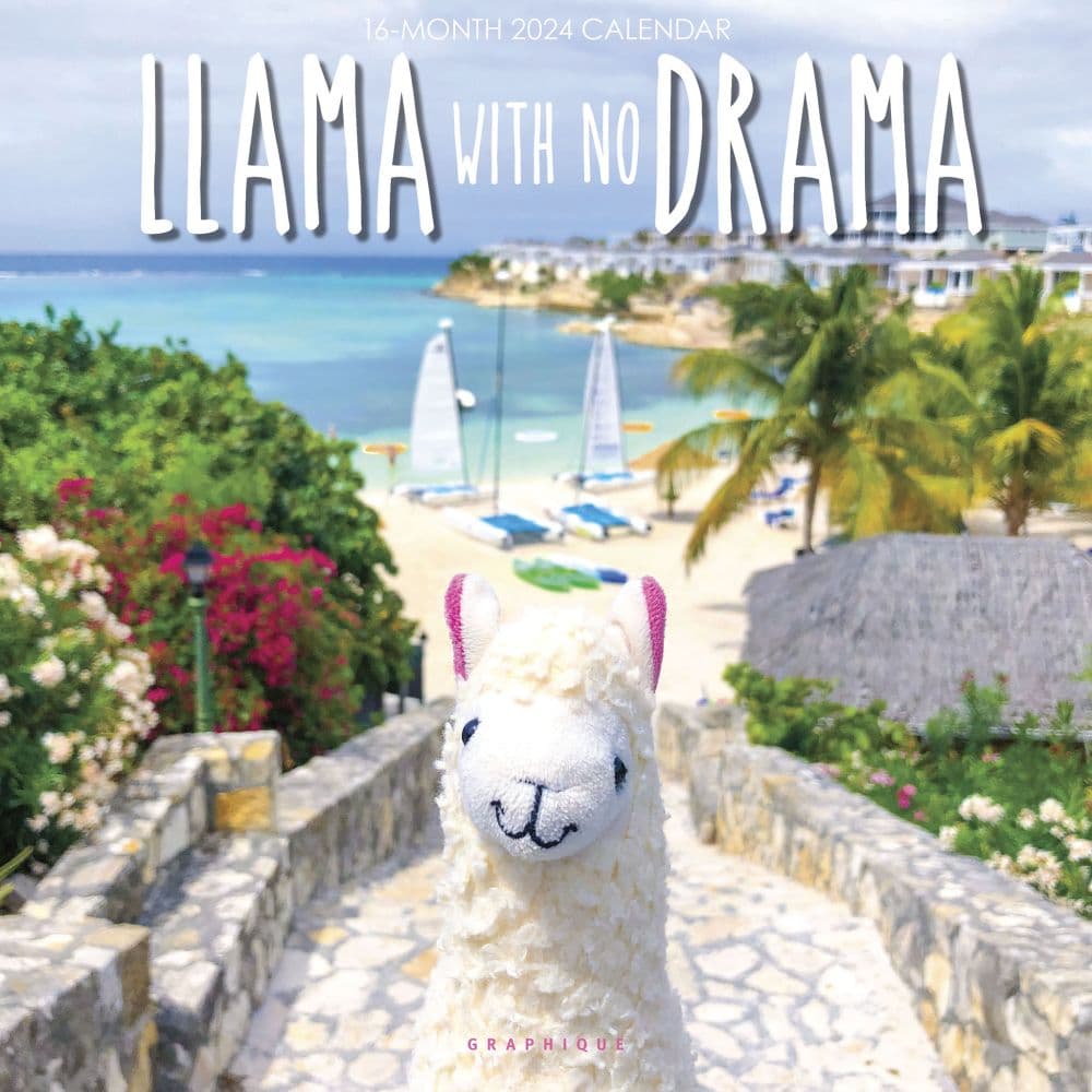 Llama with No Drama 2024 Wall Calendar