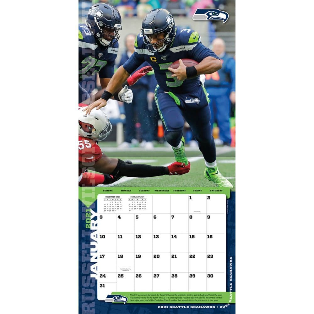 Seattle Seahawks Russell Wilson Player Wall Calendar