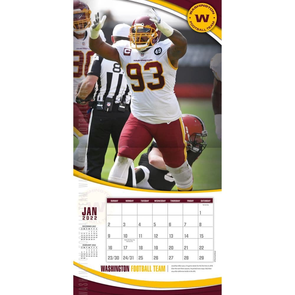 Washington Football Team 2022 Wall Calendar Calendars com Washington Football Team 2022 Wall Calendar Calendars com