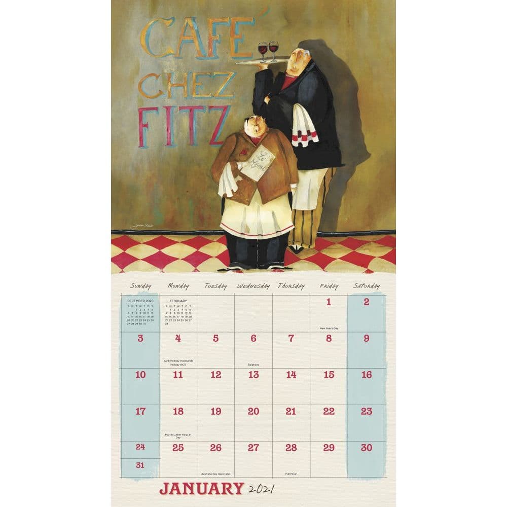 Perpetual Calendar Jennifer Garant The Art of the Bistro wall wood RG25/22