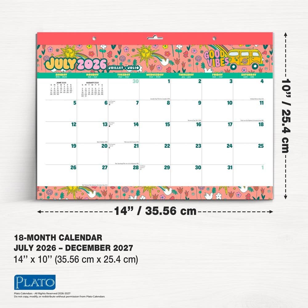 Good Vibes 2027 18 Month Desk Pad Fifth Alternate Image