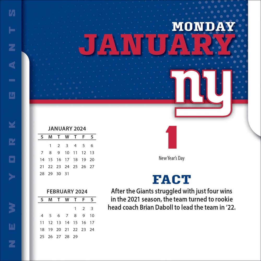 NFL New York Giants 2024 Desk Calendar Second Alternate Image width=&quot;1000&quot; height=&quot;1000&quot;