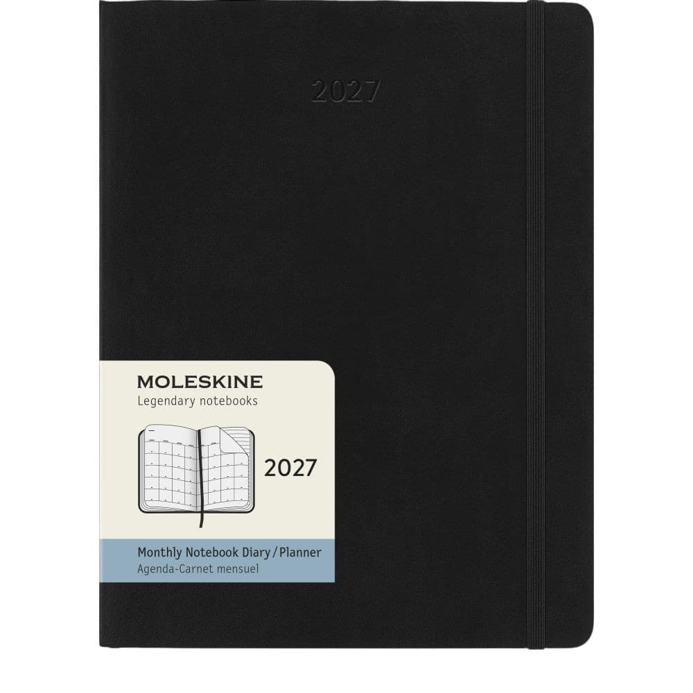Moleskine Black Extra Large Soft Cover 2027 Monthly Planner Main Product Image