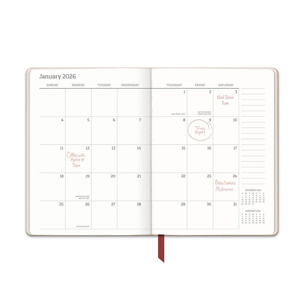 Dots on Burgundy Textured 2026 Planner Third Alternate Image