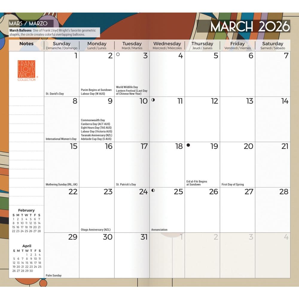 Frank Lloyd Wright 2 Year 2026 Pocket Planner First Alternate Image