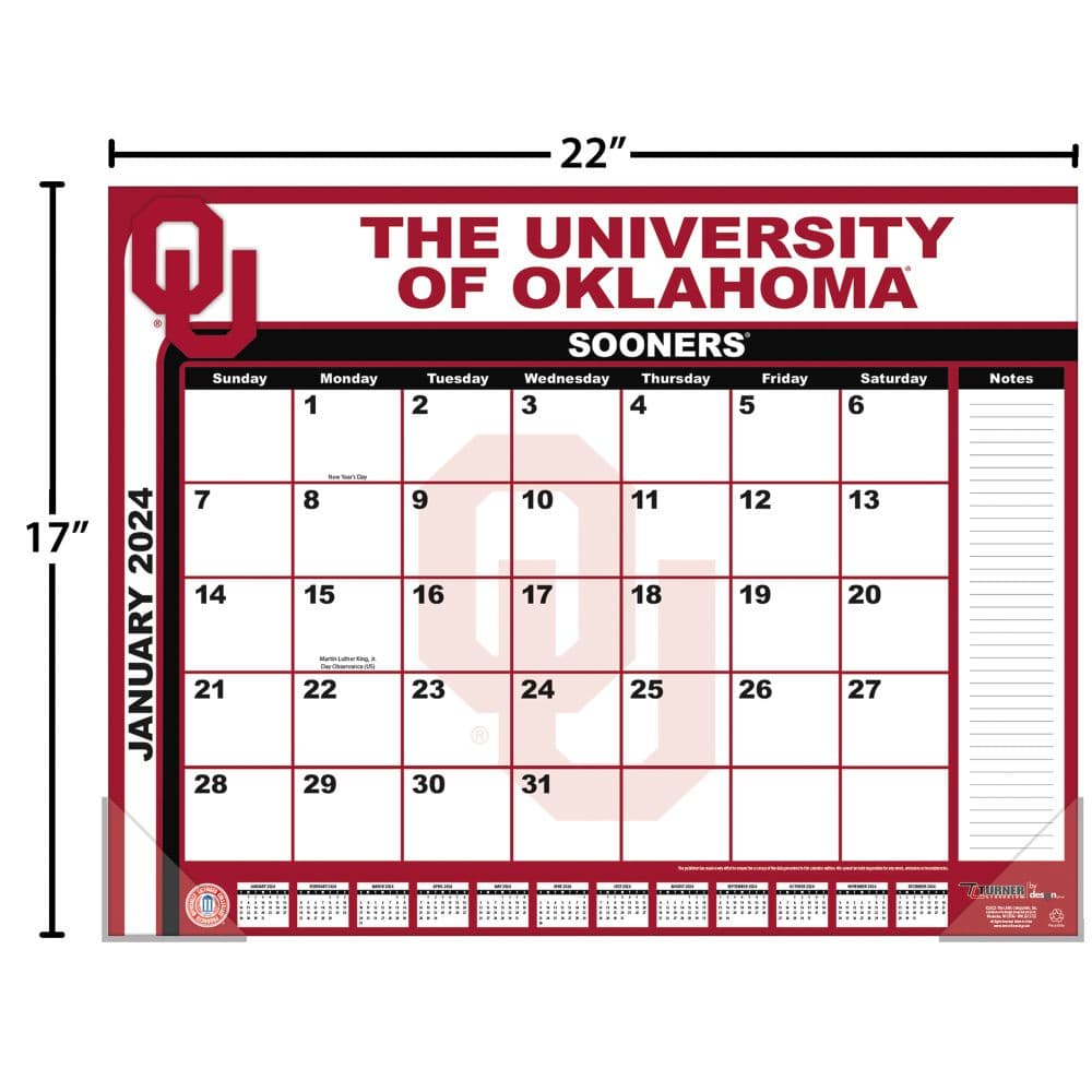Oklahoma Sooners 2024 Desk Pad Fourth Alternate Image width=&quot;1000&quot; height=&quot;1000&quot;
