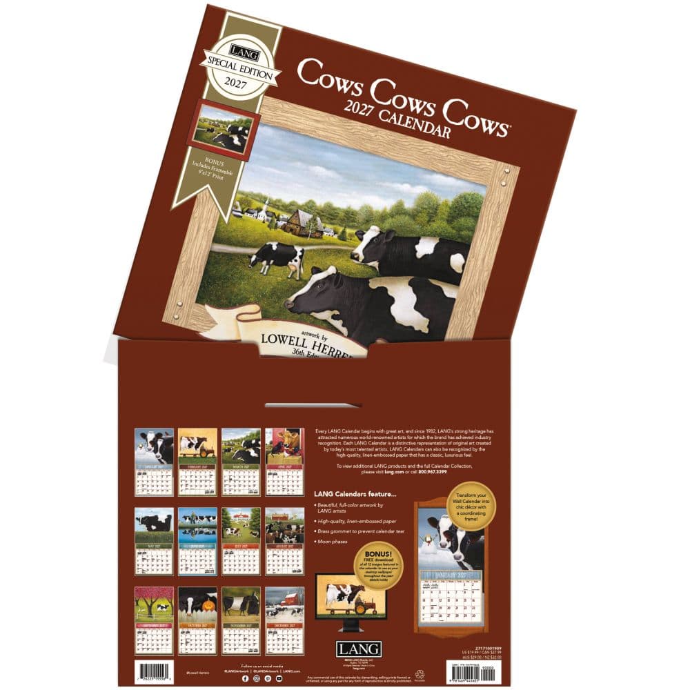 Cows Cows Cows Special Edition 2027 Wall Calendar Fourth Alternate Image