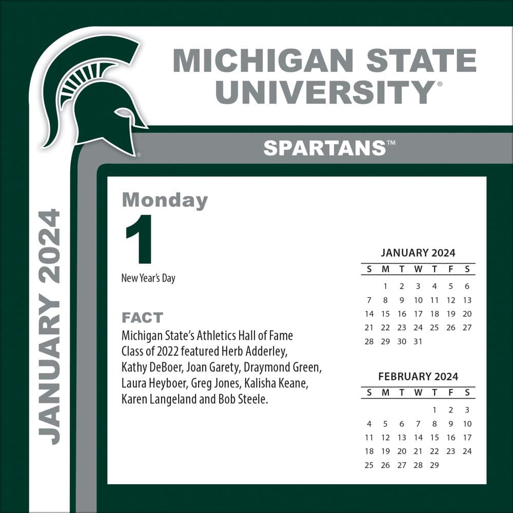 Michigan State Spartans 2024 Desk Calendar