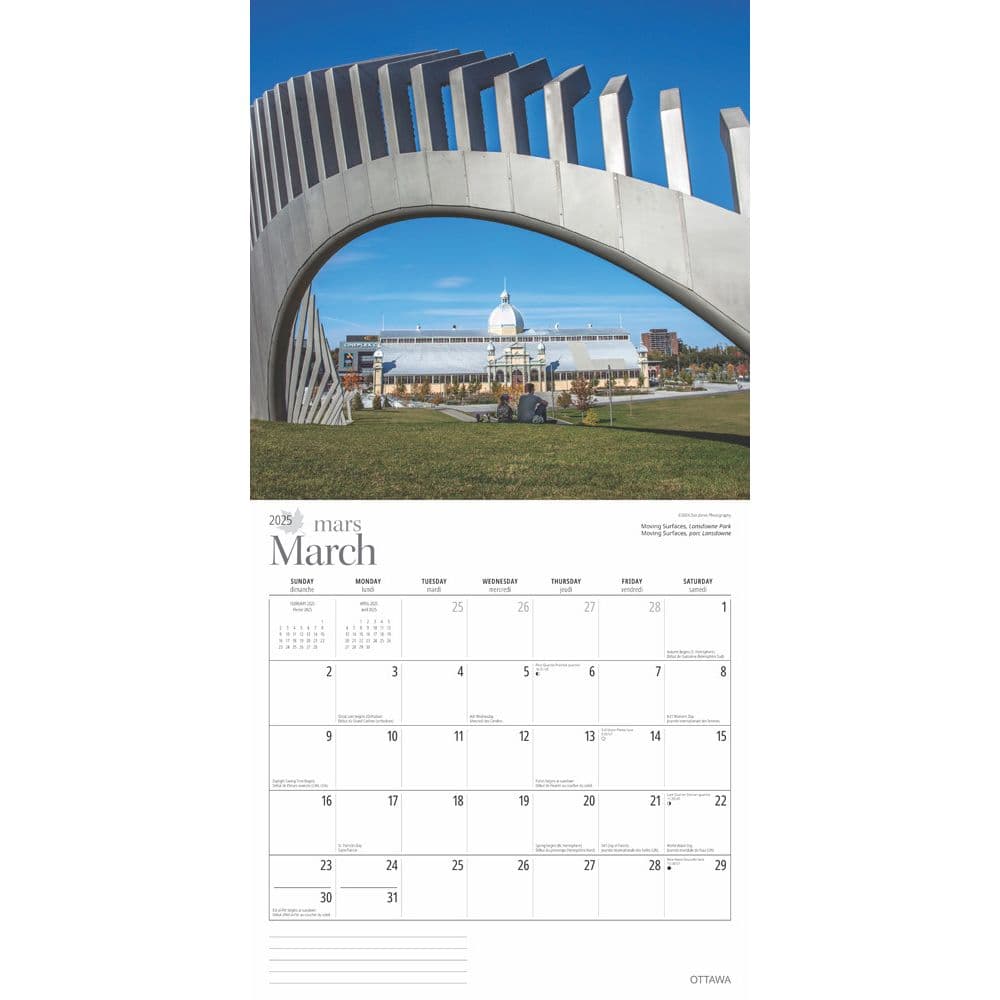 Ottawa 2025 Wall Calendar interior