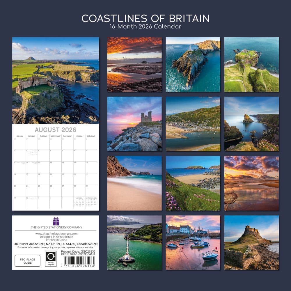 Coastlines of Britain 2026 Wall Calendar First Alternate Image