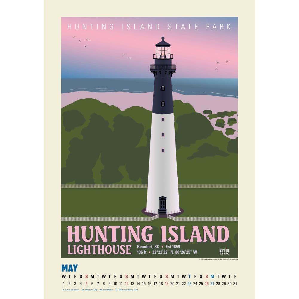 Atlantic Coast Lighthouses Poster 2024 Wall Calendar Sixth Alternate Image width=&quot;1000&quot; height=&quot;1000&quot;