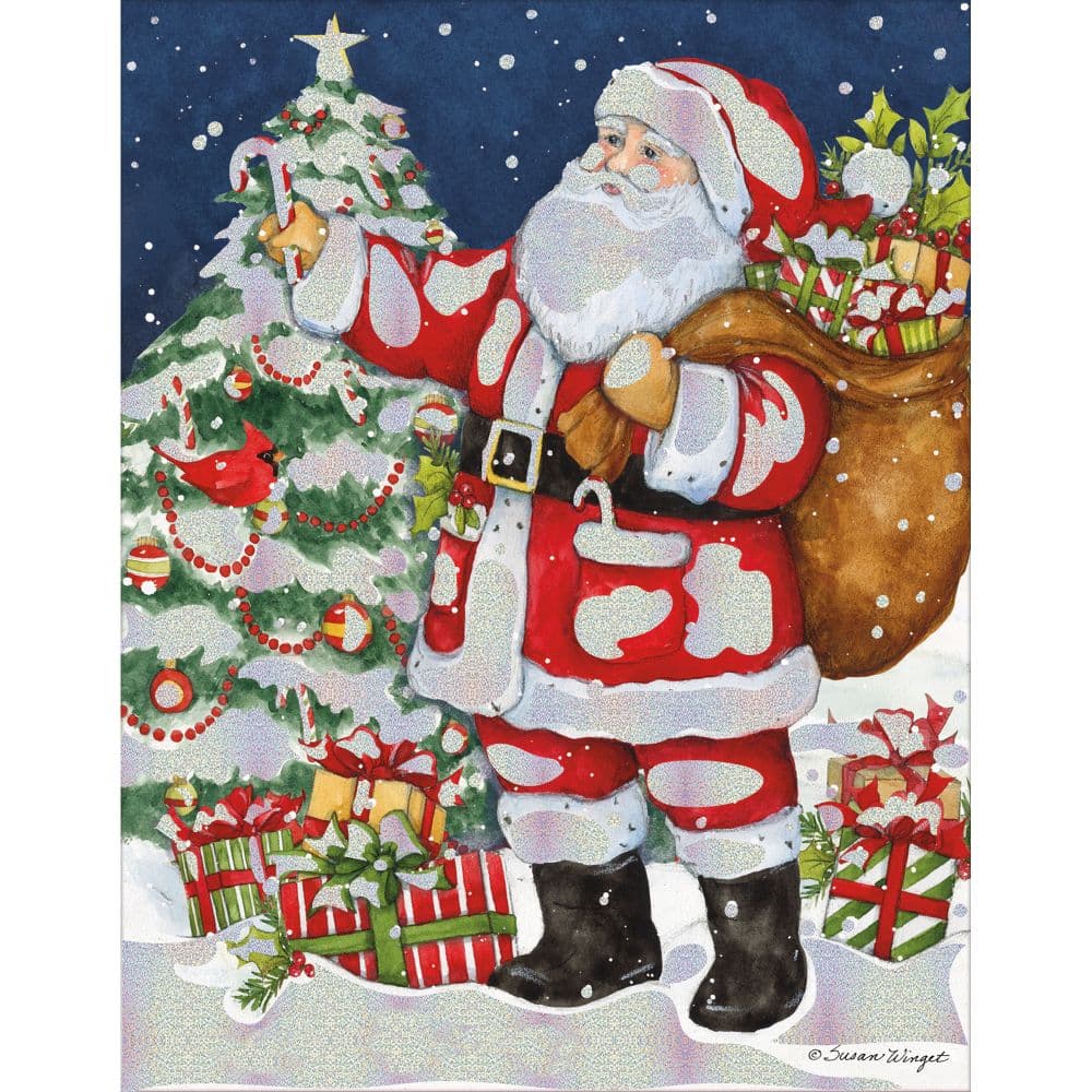 Santa and Snowman by Susan Winget Assorted Christmas Cards Alt1