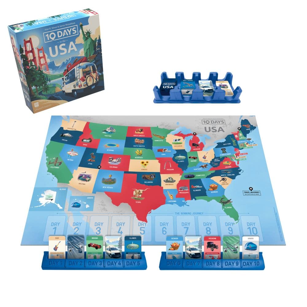 10 Days In The USA Board Game board setup