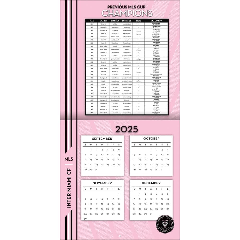 MLS Inter Miami FC 2026 Wall Calendar Second Alternate Image