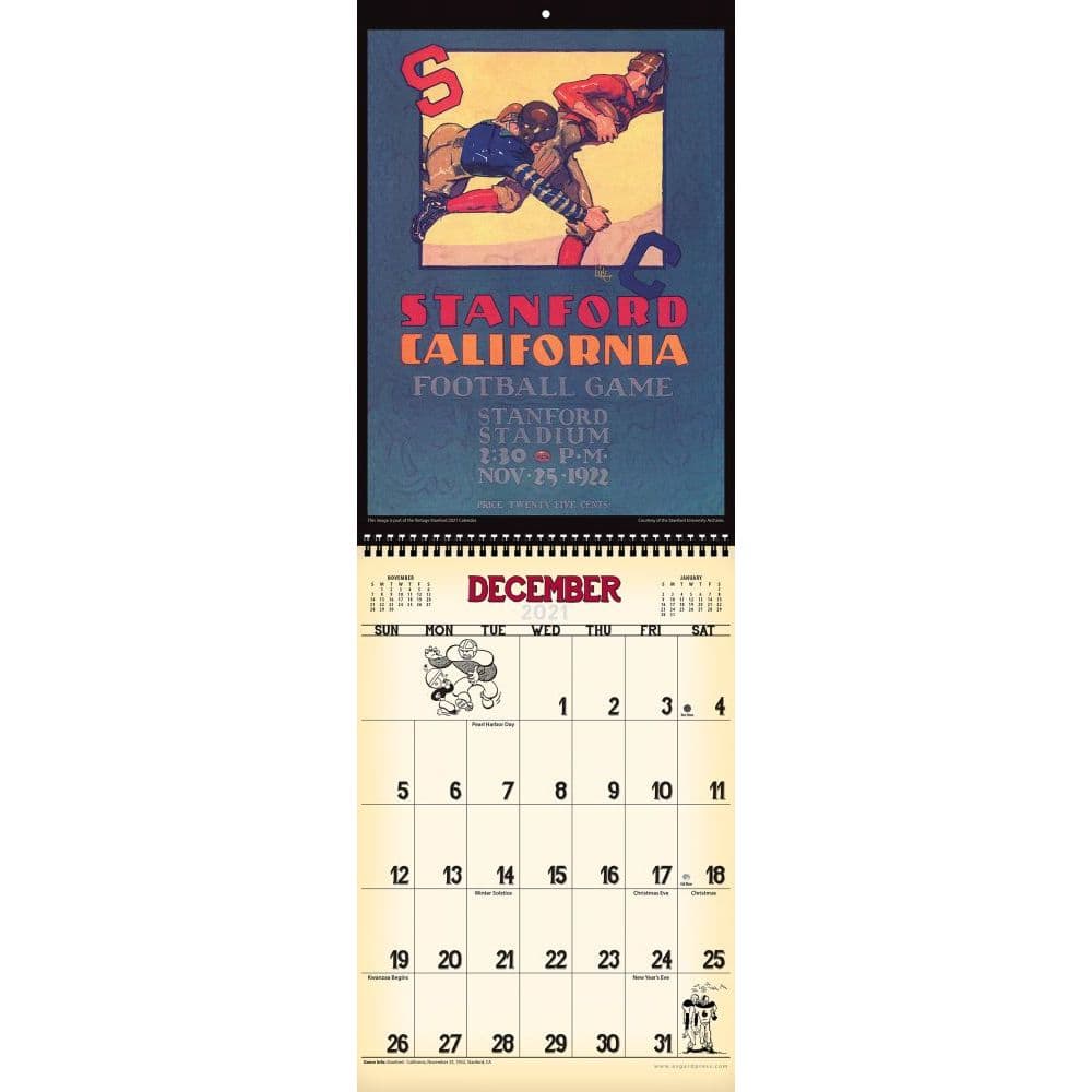 Stanford Vintage Football Wall Calendar