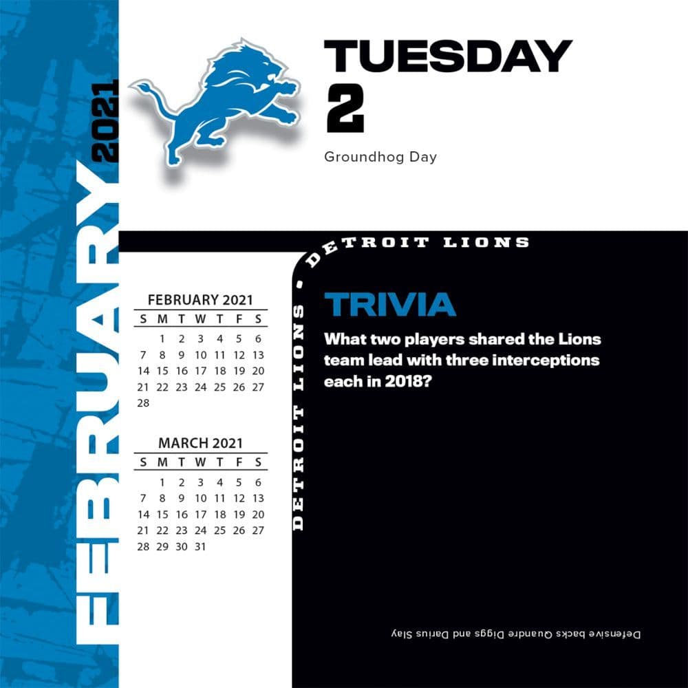 Detroit Lions Desk Calendar