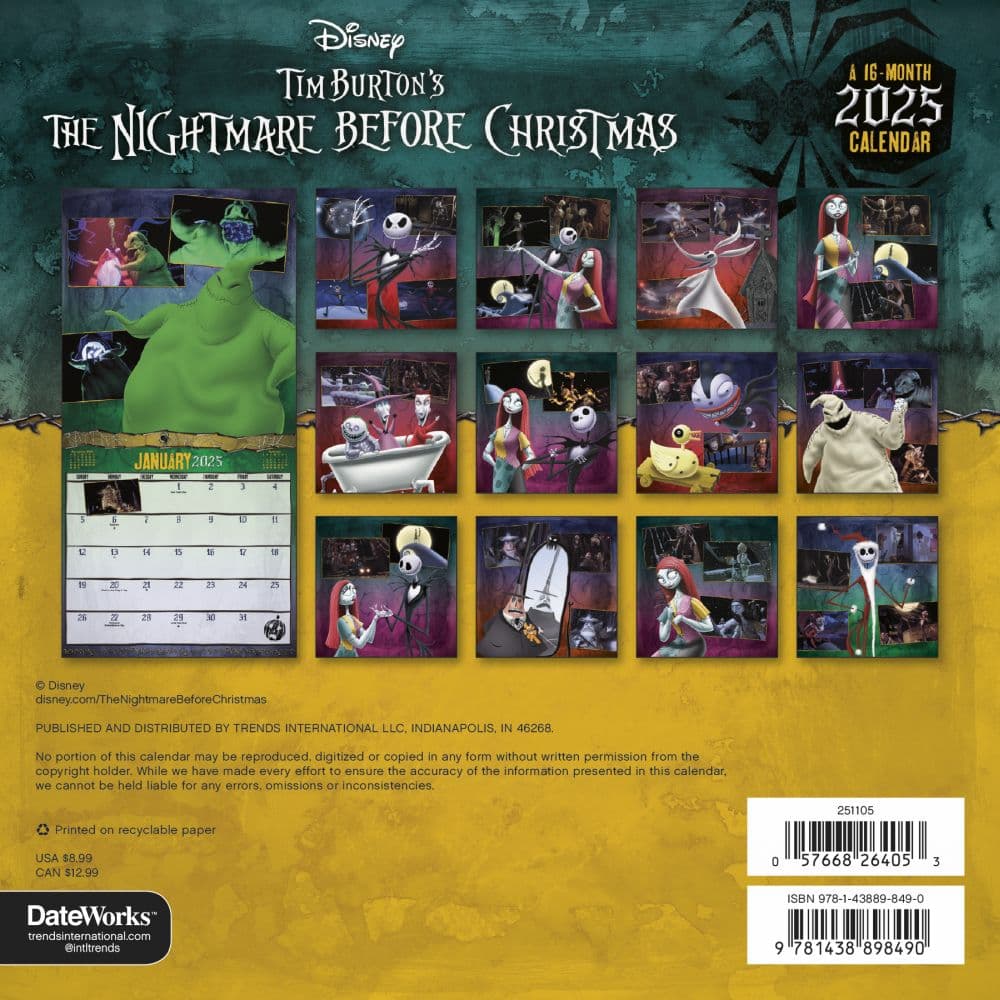 Nightmare Before Xmas 2025 Mini Wall Calendar First Alternate Image width=&quot;1000&quot; height=&quot;1000&quot;