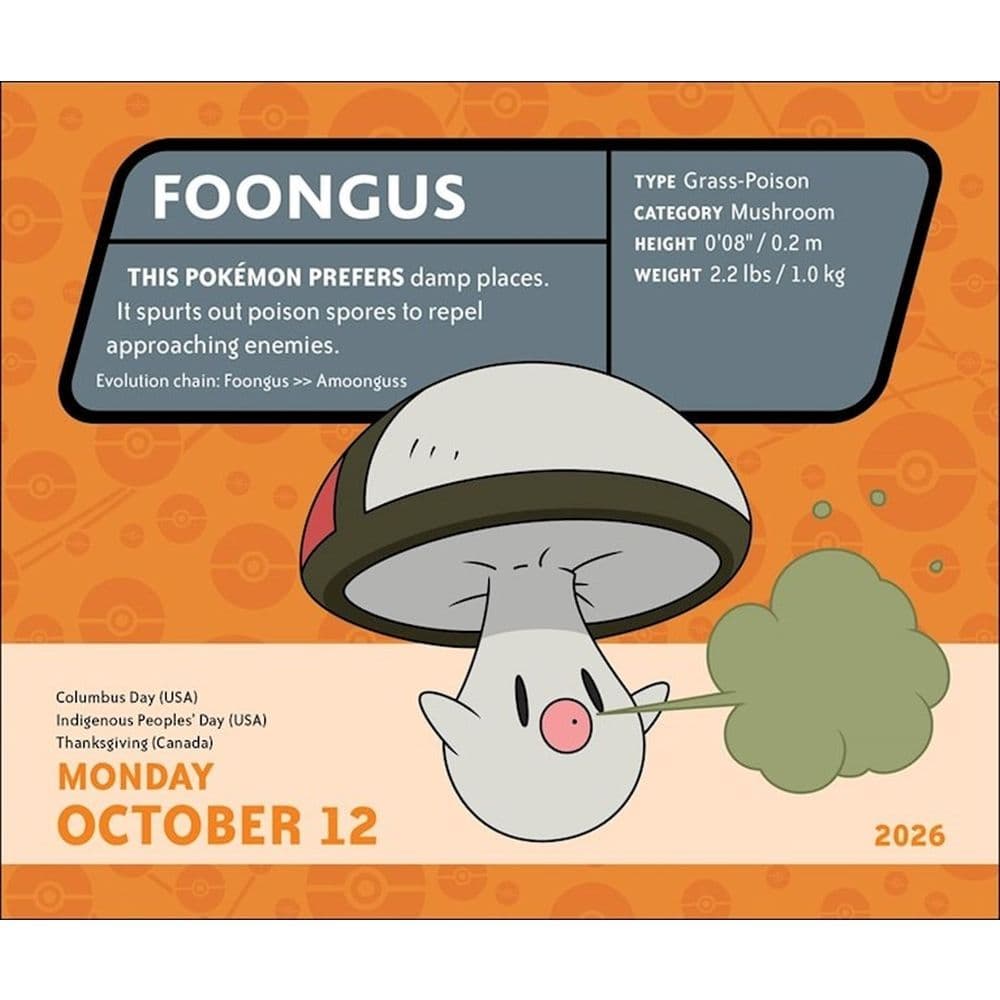 Pokemon 2026 Desk Calendar Fourth Alternate Image