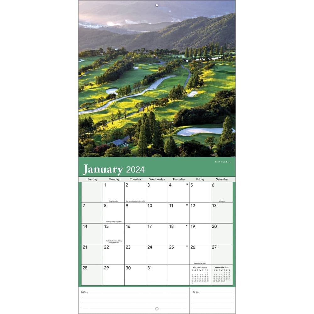 Golf Courses Photo 2024 Wall Calendar Alternate Image 2
