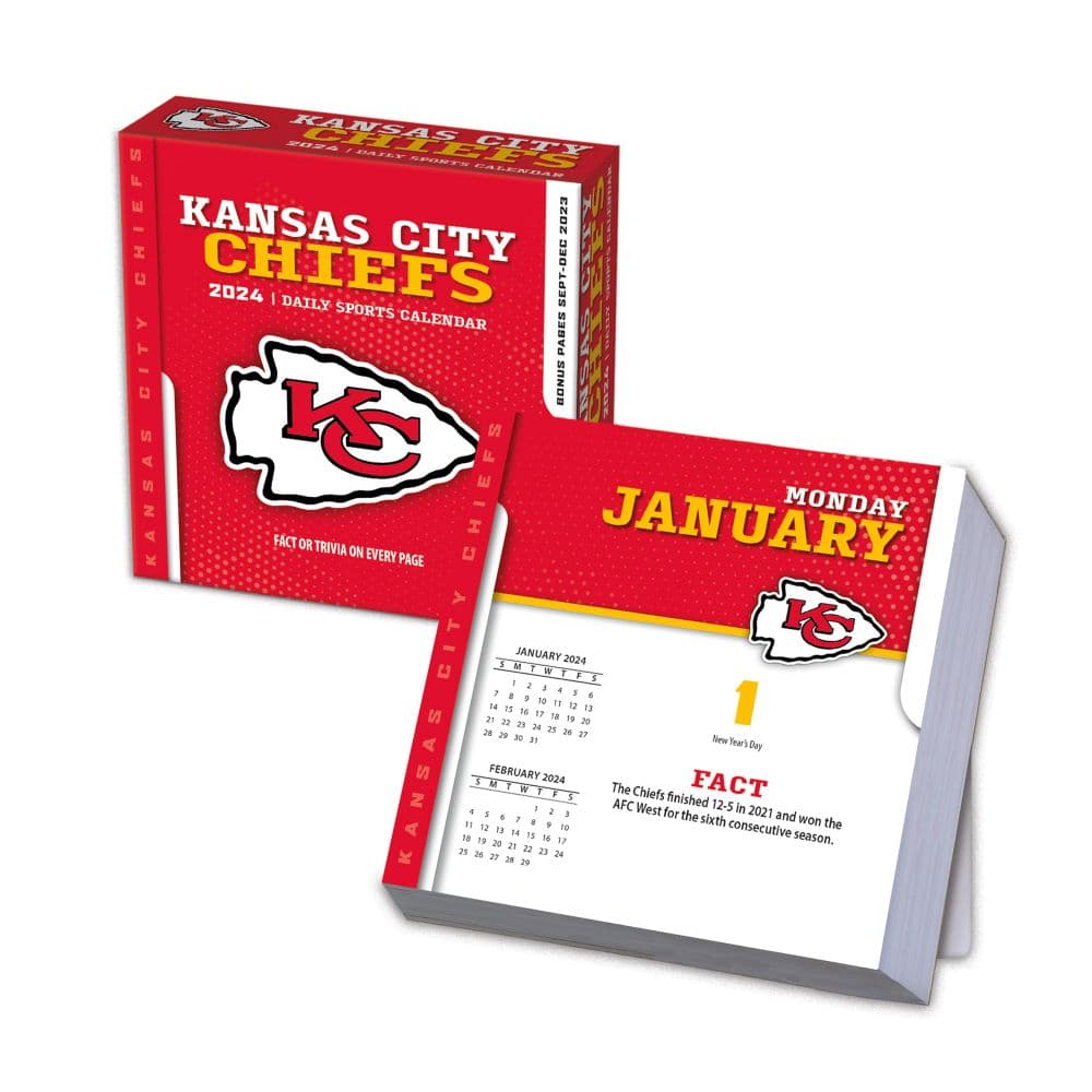 Kansas City Chiefs 2024 Desk Calendar Main Product Image width=&quot;1000&quot; height=&quot;1000&quot;