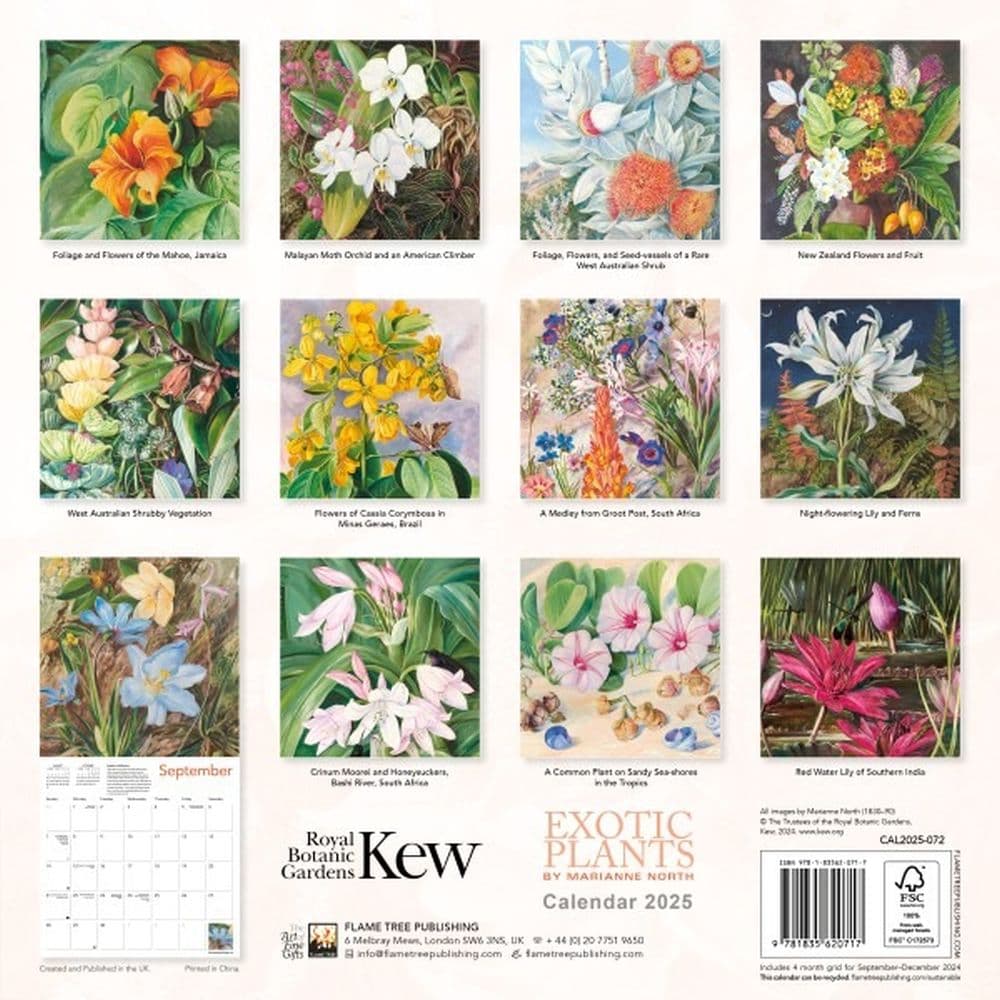 Kew Gardens Exotic Plants 2025 Wall Calendar First Alternate Image 