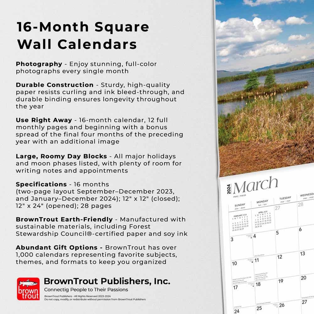 New Hampshire Wild and Scenic 2024 Wall Calendar