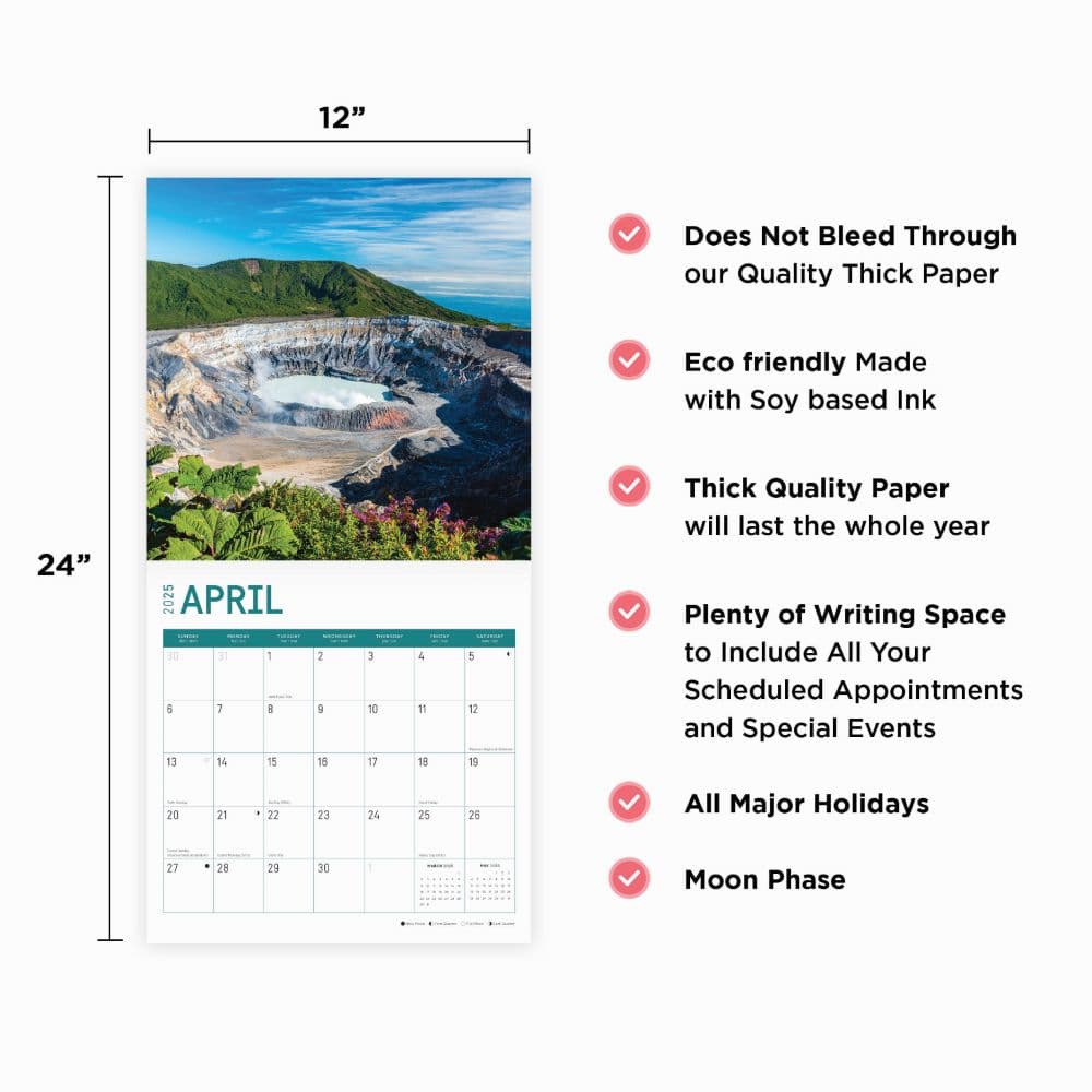 Costa Rica 2025 Wall Calendar