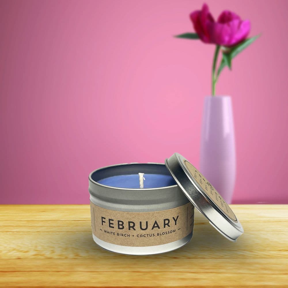 February Candle - White Birch + Cactus Blossom main image