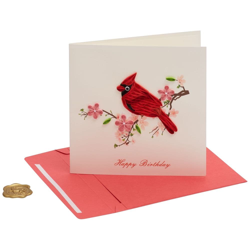 Cardinal Quilling Birthday Card Sixth Alternate Image width="1000" height="1000"