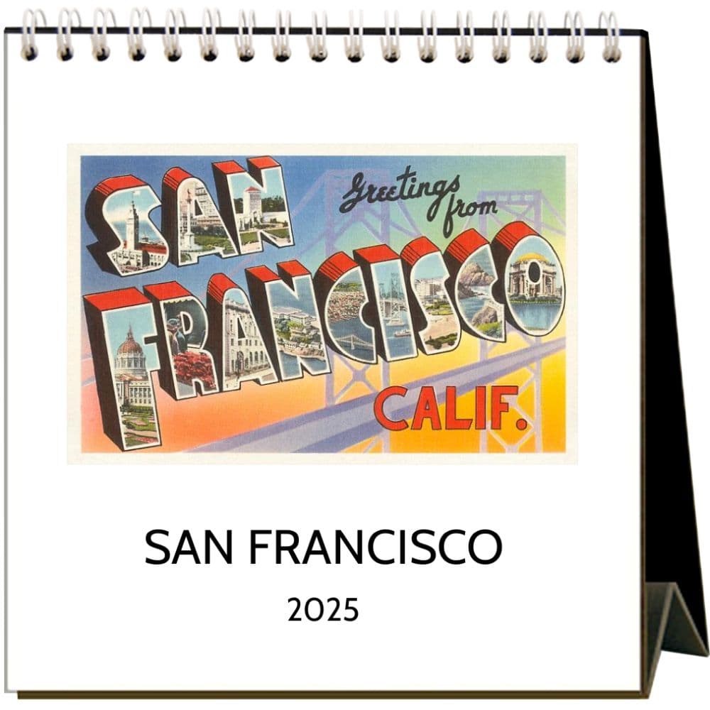 Nostalgic San Francisco 2025 Easel Desk Calendar